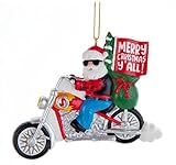 Santa On Motorcycle Ornament
