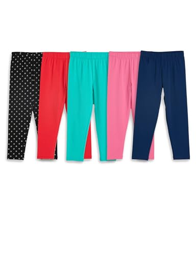 Image of Amazon Brand - Symbol Girl's Cotton Jersey Stretchable Leggings | Ankle Length | Aged 2-14 Years