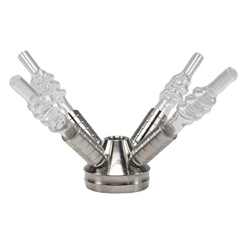 THE HOOKAH- 4x Universal Schlauchadapter Set CrissCross Shisha Glasschliffadapter Schlauchanschluss 18/8 Schliff 4… – Bild 3