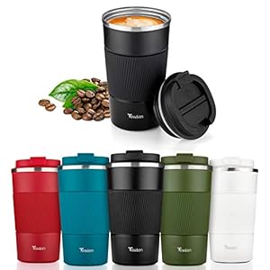 Reismok, TEWLEN herbruikbare koffiekop 100% lekvrij isoleerbeker thermobeker roestvrij staal koffiebeker to go…