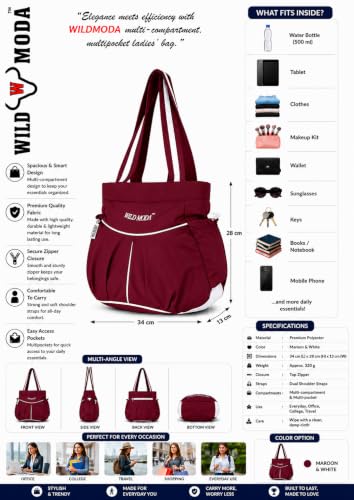 Image of WILD MODA Women's Tote & Shoulder Bag (Set of 1) | Set of 1