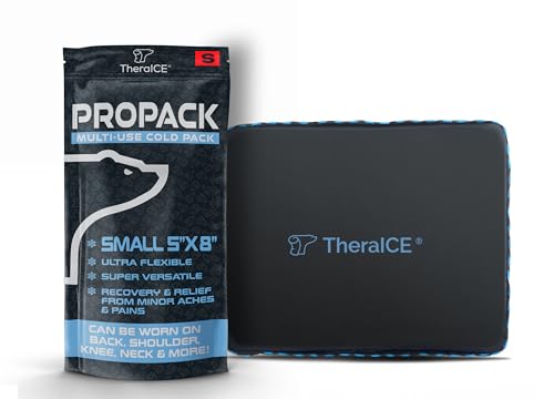 TheraICE PROpack Ice Pack for Injuries, Reusable Soft Multipurpose Cold Gel Ice Pack for Muscular Back Pain, Shoulder, Hip, Knee - Flexible Cold Compress Wrap for Minor Aches & Pains - 5 x 8