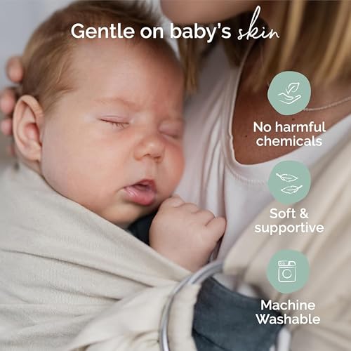 Image of Boba Ring Sling Baby Carrier, Bamboo Linen, Newborn to Toddler, Pampas | Airy Breathable Weave keeps baby cool in summer, easy Front & Hip Carry, one size adjusts to fit every caregiver.