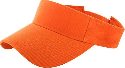 DealStock Plain Men Women Sport Sun Visor One Size Cap (29+ Colors) Hot Orange,One Size