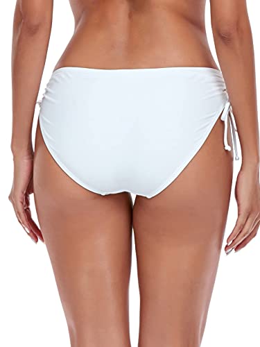 Women's Drawstring Bikini Bottoms Full Coverage Low Waisted Swim Bottom4