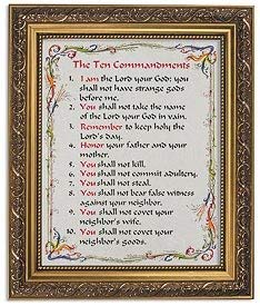 Gerffert Christian Wall Décor Ornate Gold Framed Artwork, 11 x 13-Inch, Ten Commandments