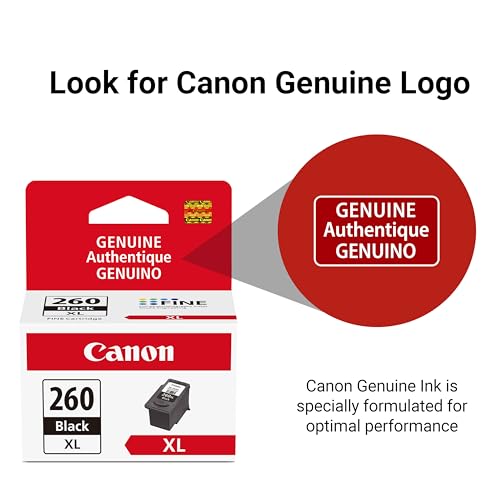 Image of Canon PG-260 XL Genuine Black Ink Cartridge,Compatible with TS5320 /6420 /6420a,TR7020 /7020a,(Pack of 2)