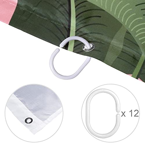 Rideau de douche feuilles vertes tropicales rideau de bain étanche