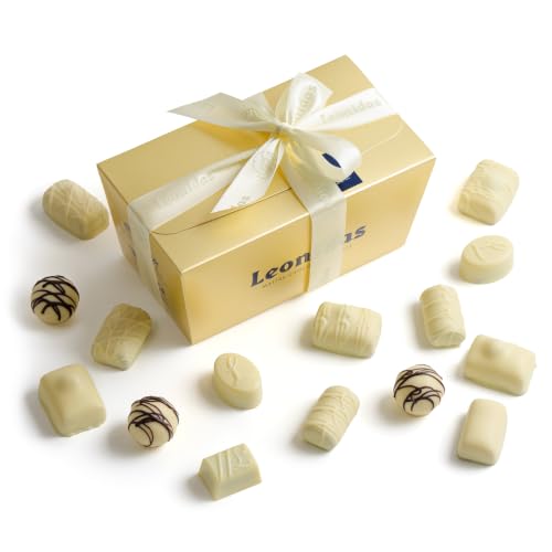 Leonidas Belgian White Chocolate Gift Box - 30 pcs. (1 lb / 453 g) - Birthday Thank You Anniversary Congratulations Gift Basket Gold Ribbon Gourmet Candy Assortment