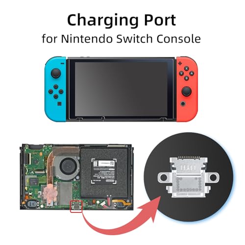 Mcbazel Lot 2 Switch gniazdo ładowania wtyczka, port ładowania typu C wtyczka zamiennik dla konsoli NS