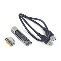 JMT Add On Cards PCI Express X1 to X4 USB 3.0 Adapter Raiser Extender PCIE Riser Card USB 3.0 PCI-E SATA Expansion Card Raiser – Ansicht 4