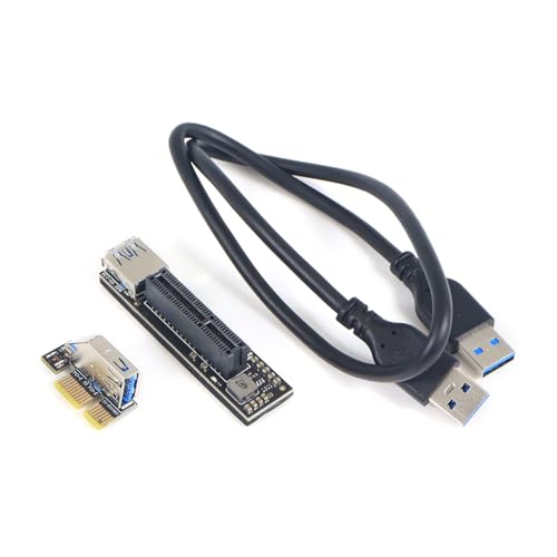 JMT Add On Cards PCI Express X1 to X4 USB 3.0 Adapter Raiser Extender PCIE Riser Card USB3.0 PCI-E SATA Expansion Card Raiser - Thumbnail 4