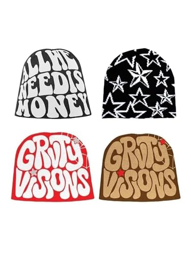 Pooyikoi Knitting Hat Men Women Quality Cap Warm Cap Harajuku Beanie Gothic Spider Pattern Wool Acrylic Y2k Knitted Hat