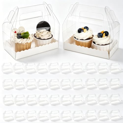 Nagpew 40 Pcs Clear Gable Bakery Gift Box