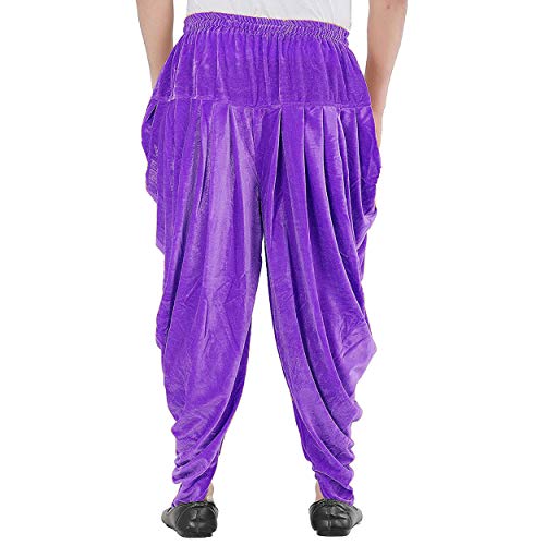 Men Patiyala Salwar Pants Velvet Elastic Waistband Handmade Party Wear2