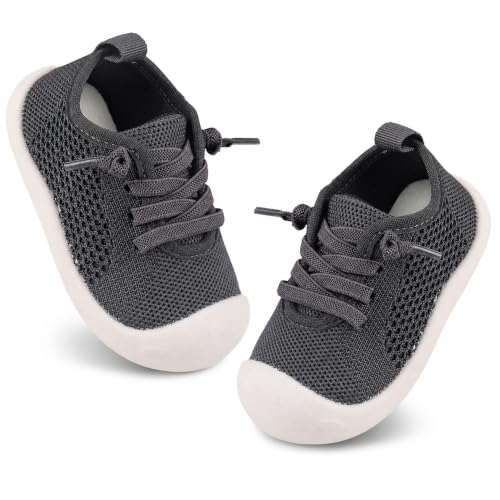 Charrost Baby Walking Shoes Wide Toe Box Knit Sneakers with Elastic Laces by Charrost - Used condition - US$11.47