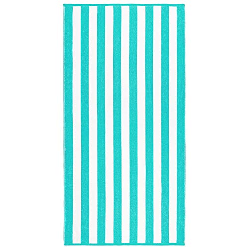 Beachland Classic Cabana Stripe Beach Towel - 30 x 60 inch - Soft Cotton Terry Resort Style Perfect for Beach and Pool (Royal-Mint-Tur, 6 Pack) by Beachland - Used condition - Image 6