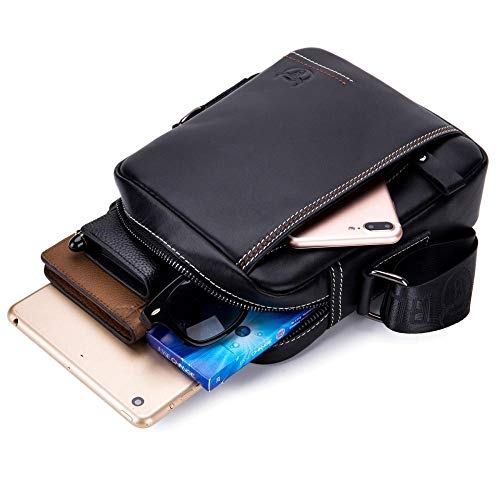 Leather men's shoulder bag head layer leather diagonal bag tablet briefcase4