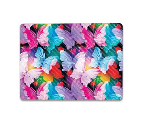 Image of MightySkins Carbon Fiber Skin Compatible with Microsoft Surface Laptop Go 3 (2023) Full Wrap Kit - Prismatic Butterflies | Protective, Durable Textured Carbon Fiber Finish | Made in The USA