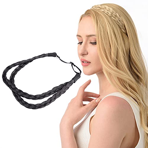 DIGUAN Double Three Strand Synthetic Hair Braided Headband Hairpiece Extension Women Girl Beauty...
