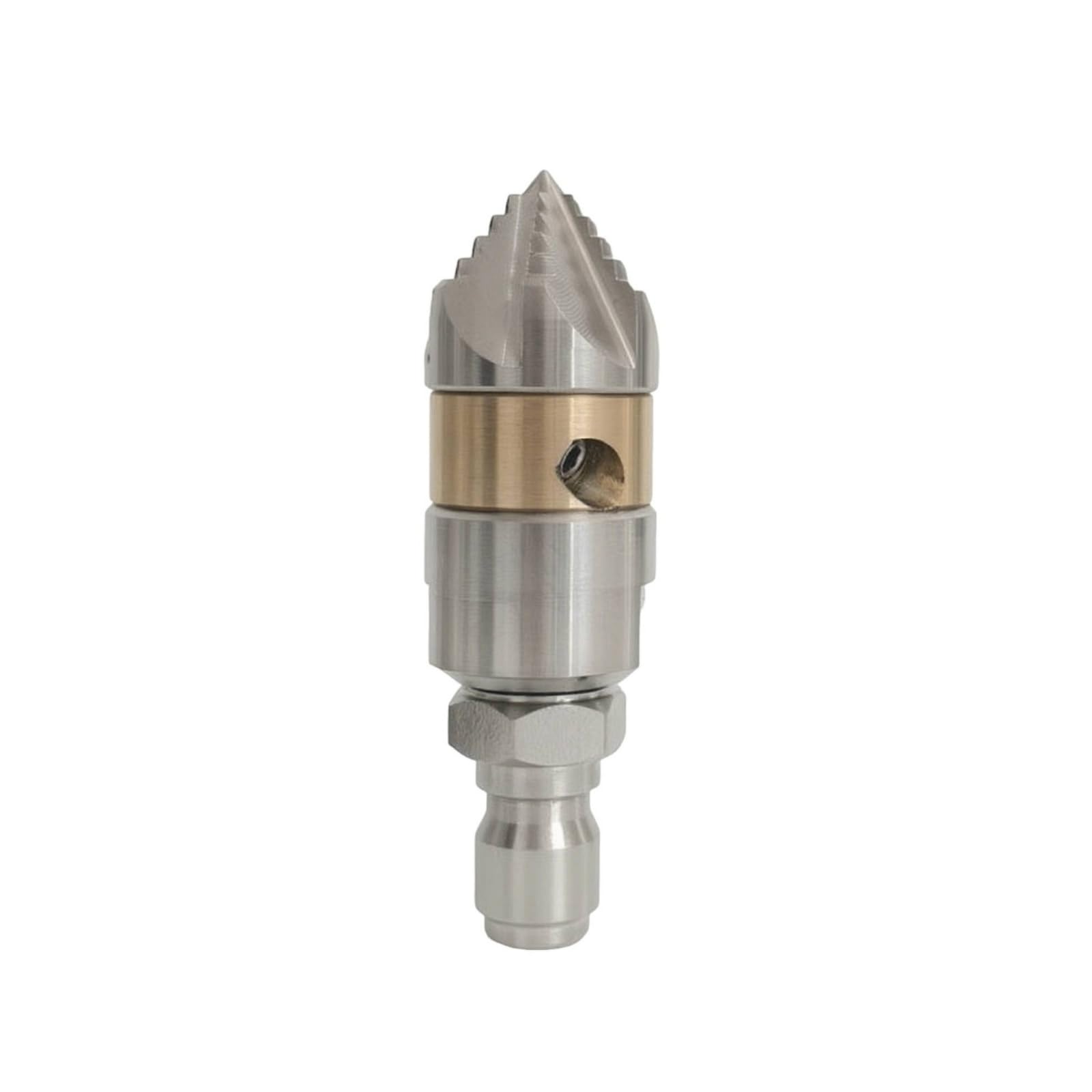 Rotativa de Alta Presión para Alcantarillado Cabezal Limpia Desagües Accesorio para Limpieza de Cañerías Acero 304, 3/8 Pulgada, Conector Rápido 3/8, 15L/Min