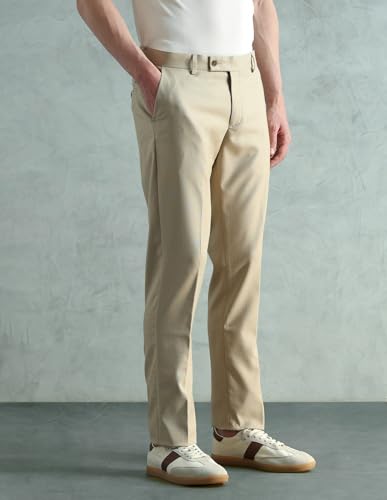 Image of Arrow Men's Tapered fit Textured Trousers