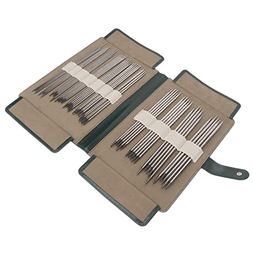 Jopwkuin Stricknadeln-Set, doppelspitzige Stricknadeln aus Edelstahl für Socken