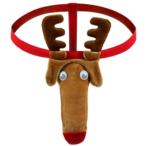 Evankin Christmas Gag Gift Men Novelty Funny Underwear with Bulge Pouch Reindeer Costume Sexy Thong...