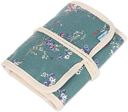 Teamoy Crochet Hooks Case for Knitting Needles, Crochet Hooks-with Crocket Project Accessories Compartments, Best Travel Case, Plum Flowers-(No Accessories Included)