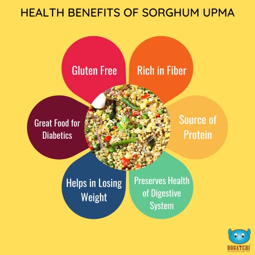 Image of BOGATCHI Jowar UPMA - Ready to Cook AUTHENTIC Sorgum Millet UPMA snacks - 200 g, Ready to Eat Meal and Tasty Instant Meal, 100% Natural Ingredients, No Preservatives, No Artificial Colours&Flavors