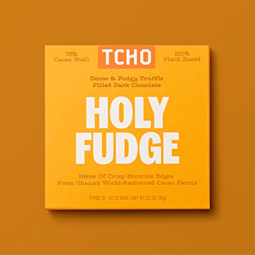 Tcho Holy Fudge 76% Dark Chocolate Bars (10 Pack) | Single Origin, Plant Based, Organic & Fair Trade, | Non Gmo, Non-Dairy, Vegan, Soy Free (2.5Oz Each) #TOP6