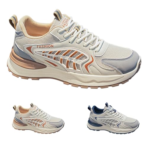 Generisch Zapatillas de correr para hombre y mujer, zapatillas de trail running para correr, zapatillas de tenis Pro – Zapatillas ergonómicas para aliviar el dolor, beige, 43 EU