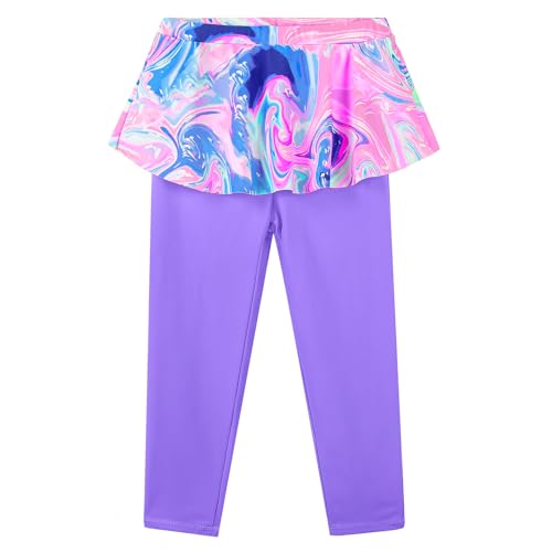 Image of TFJH E Girls Long Sleeve Swimsuits Skirt 2-Pieces Rash Guard Set Sun Protection UV 50+
