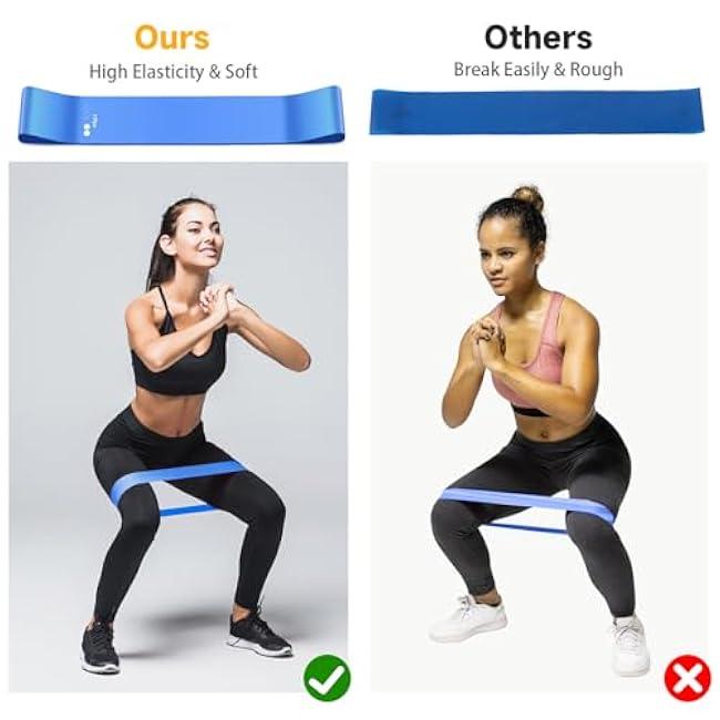 Resistance Bands for Working Out, Exercise Bands with 5 Resistance Levels, Elastic Stretch Band for Yoga Pilates Strength Training, Workout Band for Women and Men