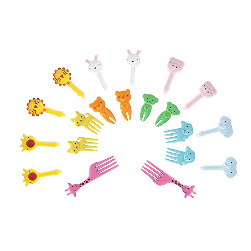 Unetox Animal Food Picks Bento Box Picks Cartoon Food Fruit Toothpick Bento Box Set Lunch Bento Forks for Lunch Box, Sandwich Christmas Gift 20 PCS