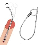 Qiyasex Dilator Harnröhre Edelstahl Penis Plug mit 225mm Kugeln Kette & Zugring,Neu Harnröhren Dilatatoren Männer Katheter Masturbator für Prostata Massage,SM Sexspielzeug für Männer Solo (ø 4mm)