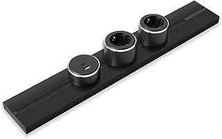 Aufputz Power Track Stromschiene Steckdosenleiste 40cm mit 2 Schuko Steckdosen & 1 USB-A/C Ladedose Steckdosenschienensystem