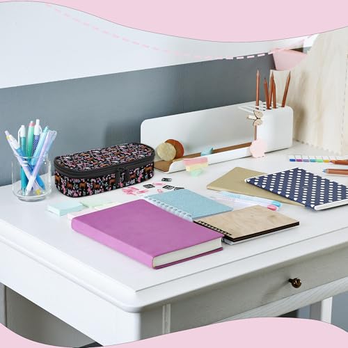 Image of Horse Pencil Case, Large Capacity Pen Pencil Case for Boys Girls Teen, Kids 3 Compartments Multifunction Pencil Box with Zipper Organizer, Pencil Pouch for Back to School Students