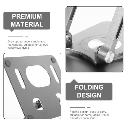Support de tablette aluminium réglable compact avec base antidérapante
