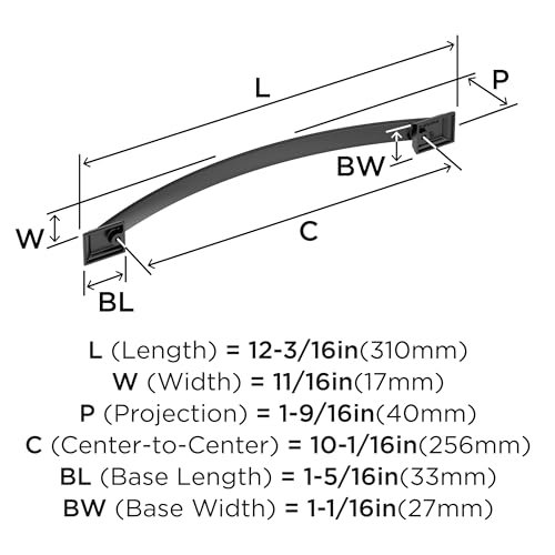 Image of Amerock Candler 10-1 /16 inch (256mm) Center-to-Center Black Bronze Cabinet Pull, BP29352BBR