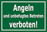 Melis Folienwerkstatt Schild Angeln Betreten verboten 60x40cm - Bohrlöcher - 3mm Aluverbund – 20 VAR S00110-004-G