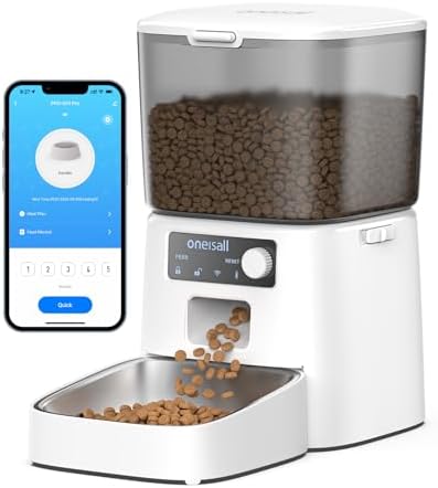 oneisall 3.5L Automatic Cat Food Dispenser, WiFi Intelligent Auto...