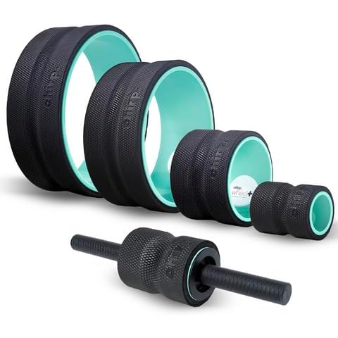 Chirp Focus Muscle Roller and Wheel Foam Roller Set - On-The-Go Muscle Recovery and Targeted Back Pain Relief, Deep Tissue Massage Equipment, Supports up to 500 lbs, Mint Cover