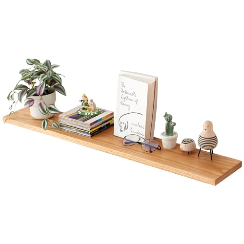 36 inch Oak Floating Shelves Rustic Wood Wall Shelves for Wall St...