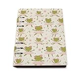 TZTTZT Cute Dancing Frog Print Notebook, College Ruled Notebooks for School Work Writing Office, Pu Leather A5 Journal Note Book, 90Pg Hardcover Refillable Lined Notebooks Paper College Ruled