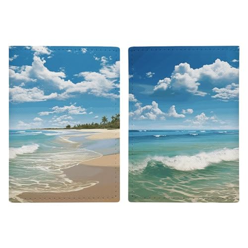 Portefeuille de voyage en cuir pour passeport et cartes Sandy Beach 20cm
