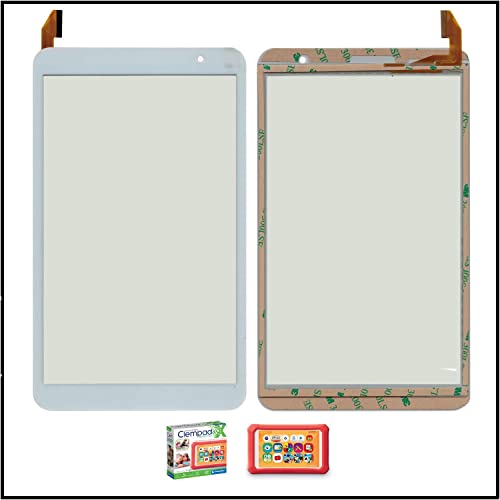 COMPLETO DI BIADESIVO Generico Vetro Touch Screen per CLEMENTONI CLEMPAD Revolution V62925 V60974