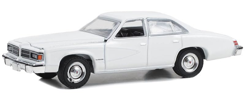 Greenlight 43014N Hot Pursuit - 1976-77 Pontiac Lemans Enforcer - White 1:64 Scale Diecast with Lightbar