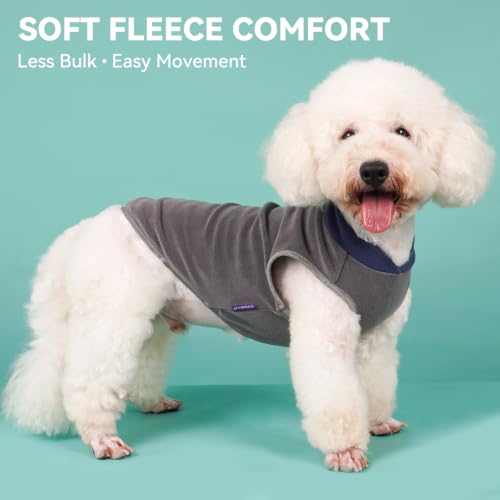 cyeollo 2 Pack Fleece Dog Sweater Pullover Vest with Reflective Stripe, M | 4-Way Stretch, Lightweight Soft Fleece Sweatshirt, Reflective in Low Light, Easy On & Off, Wear Alone or Layered - Image 3