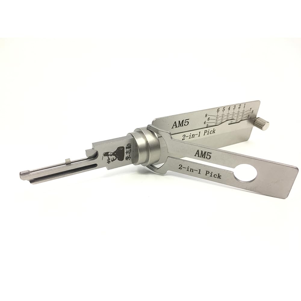 Ycxnlong Silver Lishi Civil Lock Pick And Decoder Tool For Door Lock, Professional Locksmith Tools, Fast Opener (Am5)